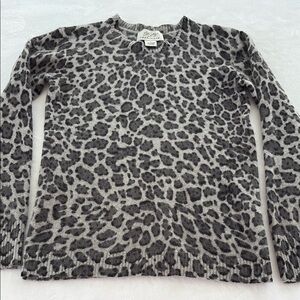 Gray Leopard Print Sweater